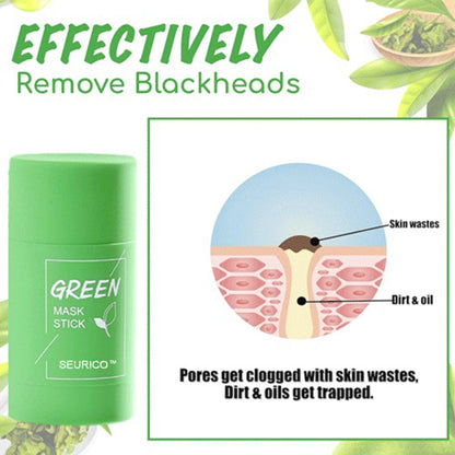 Seurico™ Green Tea Clay Mask Stick For Oil Control, Blackhead Reduction, and Pore Minimization