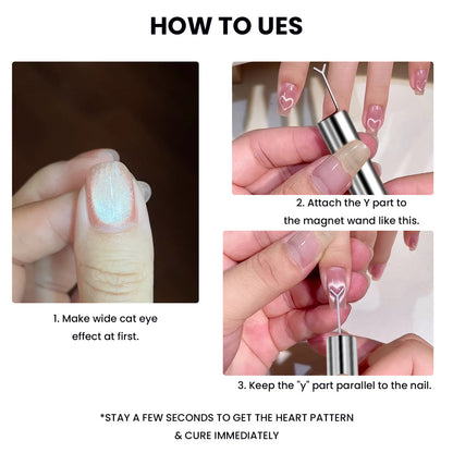 Heart Cat Eye Magnet Wand Set