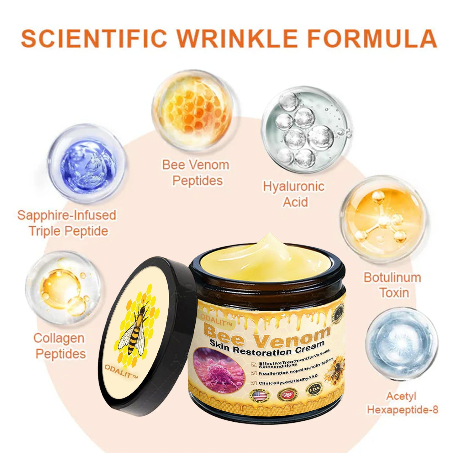 ✨FDA Approved: ODALIT® Bee Venom Skin Restoration Cream-🔥Limited Time 70%OFF 🔥